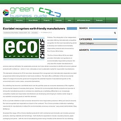 Eco-label recognises earth-friendly manufacturers