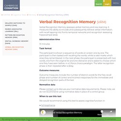 Verbal Recognition Memory (VRM)