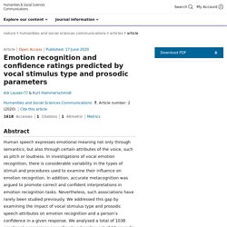 Emotion recognition and confidence ratings predicted by vocal stimulus type and prosodic parameters