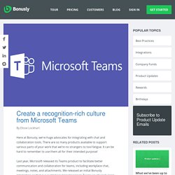 Create a recognition-rich culture from Microsoft Teams