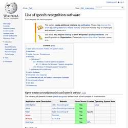 List of speech recognition software