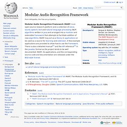 Modular Audio Recognition Framework