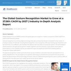 The Global Gesture Recognition Market to Grow at a 27.58% CAGR by 2027