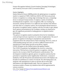 Gesture Recognition Industry Growth Analysis, Emerging Technologies and Trends... — Zen Writing