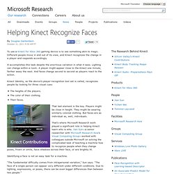 Helping Kinect Recognize Faces