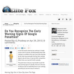 Do You Recognize The Early Warning Signs Of Google Penalties?