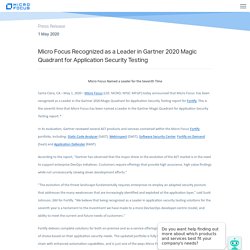 Micro Focus Recognized as a Leader in Gartner 2020 Magic Quadrant for Application Security Testing