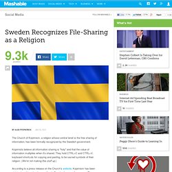 Sweden Recognizes File-Sharing as a Religion