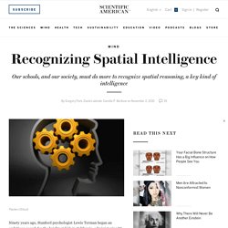 Recognizing Spatial Intelligence