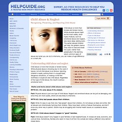 Child Abuse & Neglect: Recognizing and Preventing Child Abuse