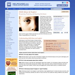 Child Abuse & Neglect: Recognizing, Preventing and Reporting Child Abuse