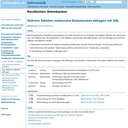 Informatik - Recollection: Datenbanken