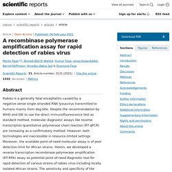 SCIENTIFIC REPORTS 04/02/21 A recombinase polymerase amplification assay for rapid detection of rabies virus
