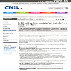 La CNIL met à jour la recommandation "vote électronique" pour la rendre plus efficace