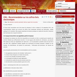 CNIL : Recommandation sur les coffres-forts électroniques