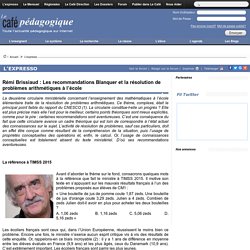 Rémi Brissiaud : Les recommandations Blanquer et la résolution de problèmes arithmétiques à l’école