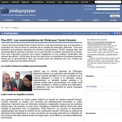 Pisa 2015 : Les recommandations de l'Ocde pour l'école française