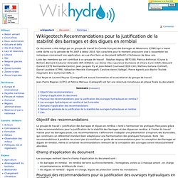 Wikigeotech:Recommandations pour la justification de la stabilité des barrages et des digues en remblai