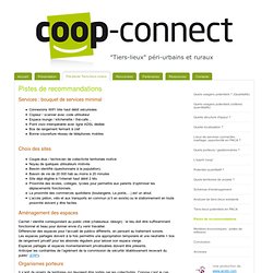 Pistes de recommandations - Coop-connect : Tiers-lieux pour travailler autrement !