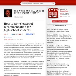 How to write letters of recommendation for high-school students