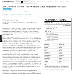 Age Defy Skin Cream - Follow Those Simple Recommendations!