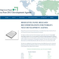 High Level Panel Post 2015 Dev Agenda