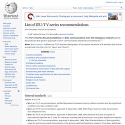 List of ITU-T V-series recommendations