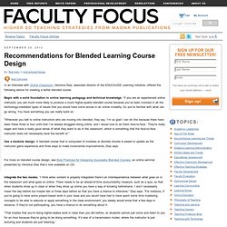 Recommendations for Blended Learning Course Design