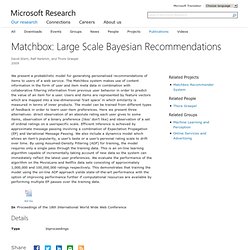 Matchbox: Large Scale Bayesian Recommendations