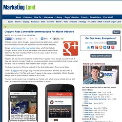 Google+ Adds Content Recommendations For Mobile Websites