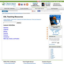 Recommended Lesson Activities - For English Language Teachers