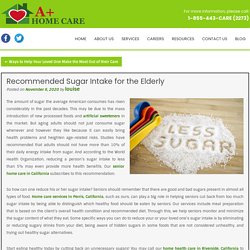 Recommended Sugar Intake for the Elderly