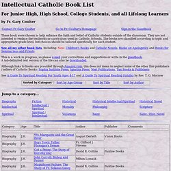 Recommended Intellectual Catholic Book List