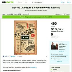 Electric Literature's Recommended Reading by Halimah Marcus and Benjamin Samuel