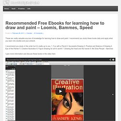 Recommended Free Ebooks for learning how to draw and paint - Loomis, Bammes, Speed