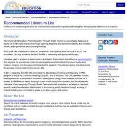 Recommended Literature List