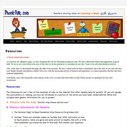 Recommended Phonics Resources and Links
