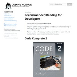 Recommended Reading for Developers