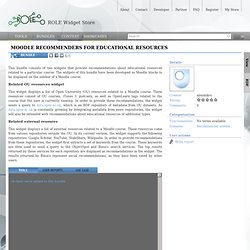 Moodle recommenders for educational resources