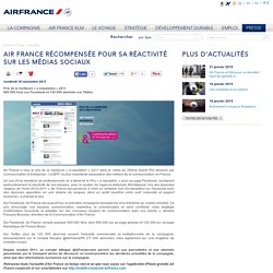 Air France récompensée pour sa réactivité sur les médias sociaux