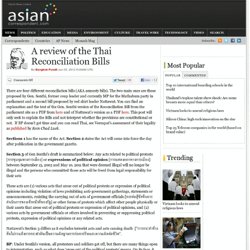 A review of the Thai Reconciliation Bills