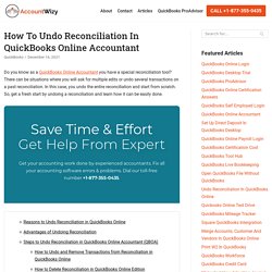 How To Undo Reconciliation in QuickBooks Online Accountant
