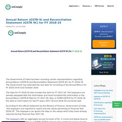 Annual Return (GSTR-9) and Reconciliation Statement (GSTR 9C)