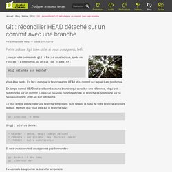 Git : réconcilier HEAD détaché sur un commit avec une branche — Makina Corpus