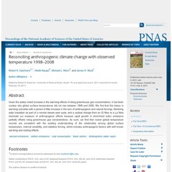 Reconciling anthropogenic climate change with observed temperature 1998–2008