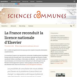 La France reconduit la licence nationale d'Elsevier