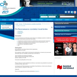 Prix Reconnaissance «conciliation travail-famille» - Jeune chambre de commerce de Québec
