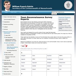 MHC: Town Reconnaissance Survey Reports