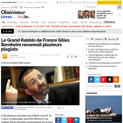 Le Grand Rabbin de France Gilles Bernheim reconnaît plusieurs plagiats