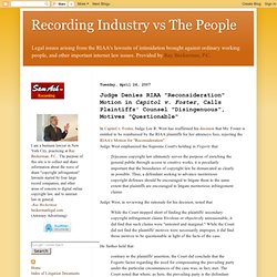 Recording Industry vs The People